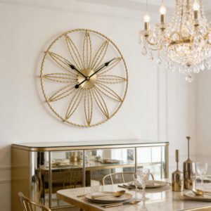 Amazon new Nordic mute clock living room fashion creative wall clock iron simple clock cross-border wholesale