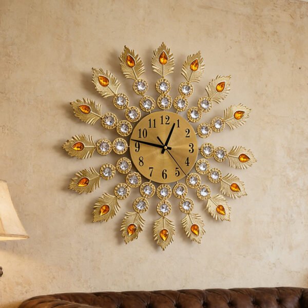 European-style Peacock wall clock living room light luxury creative fashion mute clock wall clock home decorative clock