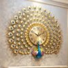 Cross-border hot selling Peacock wall clock light luxury clock living room pocket watch wall clocks noiseless clock creative restaurant decoration art