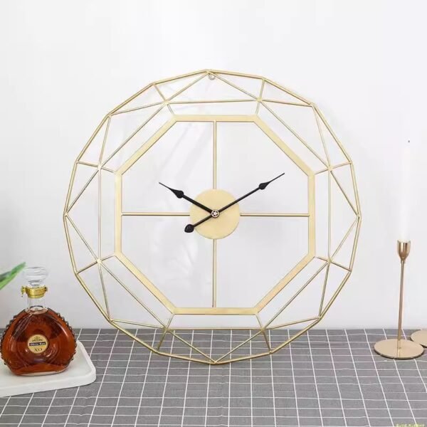 O1CN01B5LIbm1nJCOYgiyx9_2217602625068-0-cib Cross-border ins style light luxury creative golden wall clock dining room/living room metal wall decoration personalized simple iron decoration