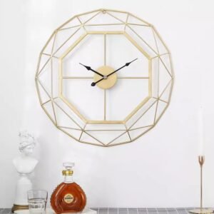 Cross-border ins style light luxury creative golden wall clock dining room/living room metal wall decoration personalized simple iron decoration