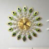 Amazon hot sale top-selling product fashion clock simple Peacock creative living room wall clock home decorative art wall hanging