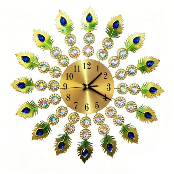 Amazon hot sale top-selling product fashion clock simple Peacock creative living room wall clock home decorative art wall hanging