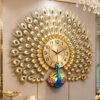 Cross-border hot selling Peacock wall clock light luxury clock living room pocket watch wall clocks noiseless clock creative restaurant decoration art