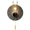 Cross-border Amazon hot sale creative black gold antlers clock with light luxury artistic living room wall mute decorative wall clock