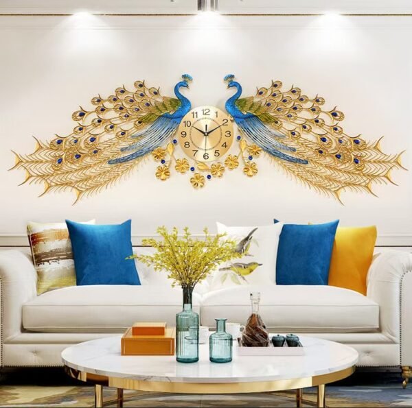 O1CN01Q9Fq7M1nJCIgwTyYI_2217602625068-0-cib Wall Clock for Living Room 2026 New Model Trendy Modern Home Quartz Clock Creative Clock Peacock Wall Clock