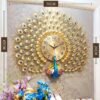 Cross-border hot selling Peacock wall clock light luxury clock living room pocket watch wall clocks noiseless clock creative restaurant decoration art