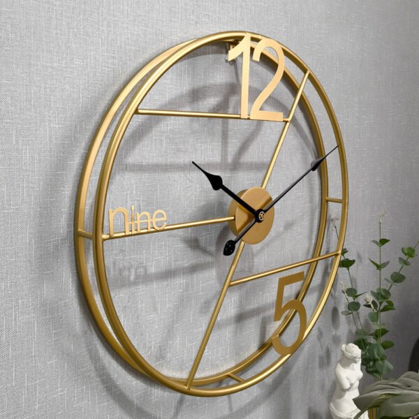 Cross-border Nordic clock living room affordable luxury fashion entrance decoration wall clock household iron digital wall clock simple clock