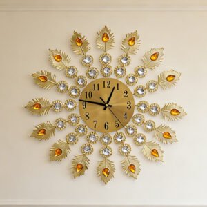 European-style Peacock wall clock living room light luxury creative fashion mute clock wall clock home decorative clock