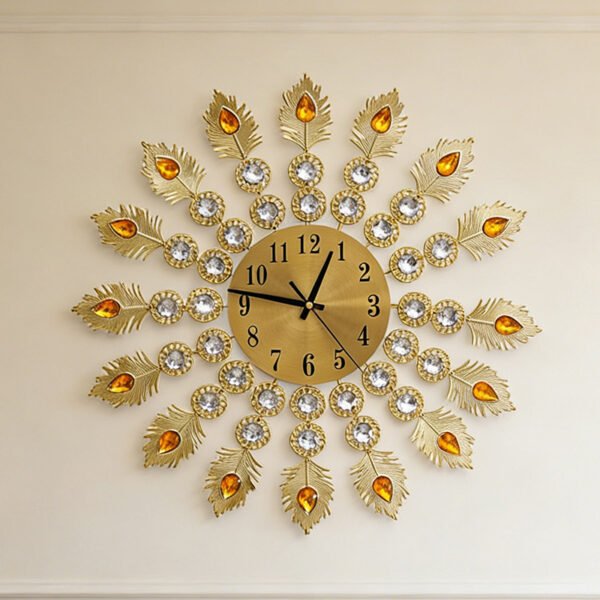 European-style Peacock wall clock living room light luxury creative fashion mute clock wall clock home decorative clock