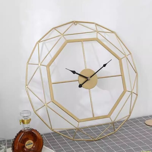 O1CN01UZzcmd1nJCOYAaSs6_2217602625068-0-cib Cross-border ins style light luxury creative golden wall clock dining room/living room metal wall decoration personalized simple iron decoration