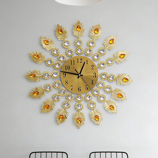 European-style Peacock wall clock living room light luxury creative fashion mute clock wall clock home decorative clock