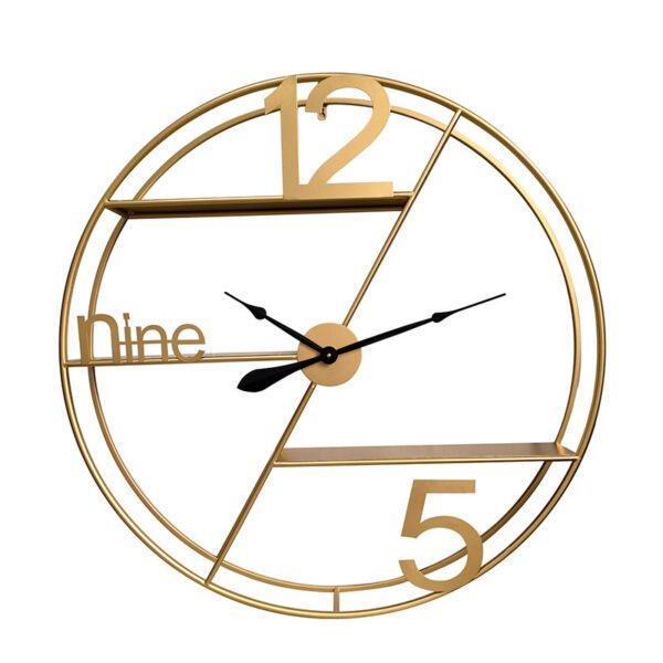 Cross-border Nordic clock living room affordable luxury fashion entrance decoration wall clock household iron digital wall clock simple clock
