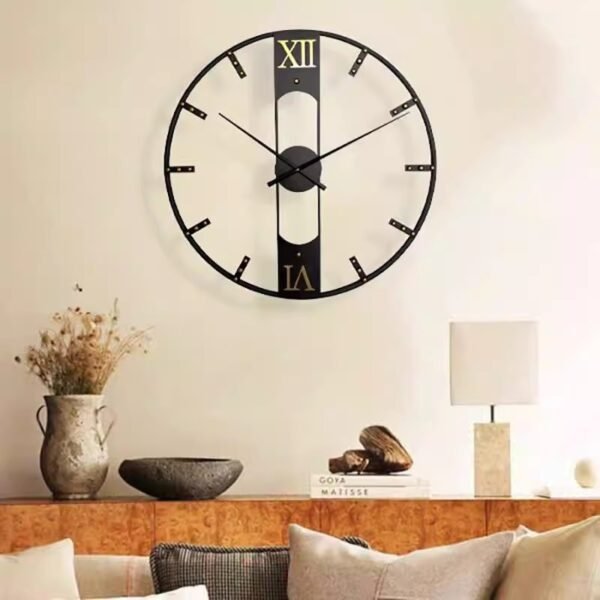 European style home decoration wall decoration wall clock Iron rivet keduchuangyi mute clock texture round living room clock