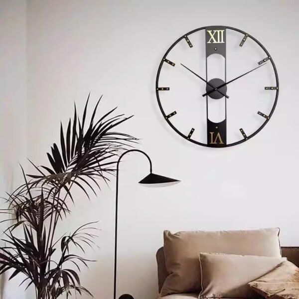 European style home decoration wall decoration wall clock Iron rivet keduchuangyi mute clock texture round living room clock