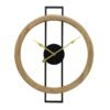 Cross-border Amazon hot wooden ring black iron geometric wall clock Nordic style living room and dining room walls mute decorative clock