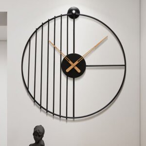 Cross-border simple round iron wall clock living room dining room bedroom creative decorative clock Nordic clock wall hanging