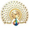 Cross-border hot selling Peacock wall clock light luxury clock living room pocket watch wall clocks noiseless clock creative restaurant decoration art