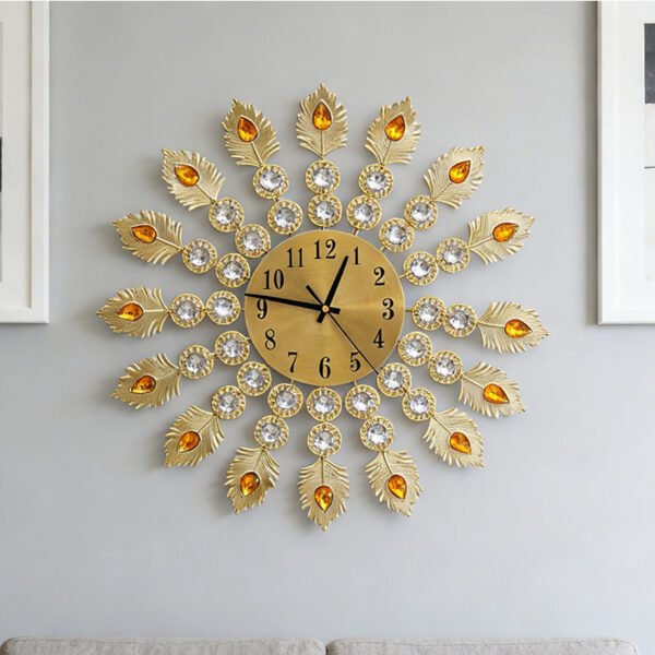 European-style Peacock wall clock living room light luxury creative fashion mute clock wall clock home decorative clock
