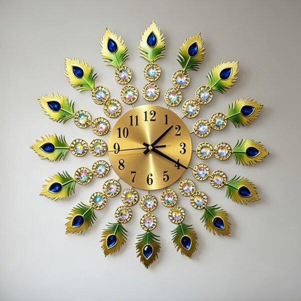 Amazon hot sale top-selling product fashion clock simple Peacock creative living room wall clock home decorative art wall hanging