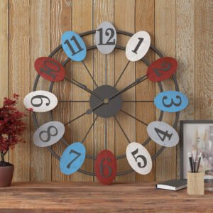 Cross-border hot oval wall clock Amazon wooden Nordic style living room study clock noiseless clock wholesale clock